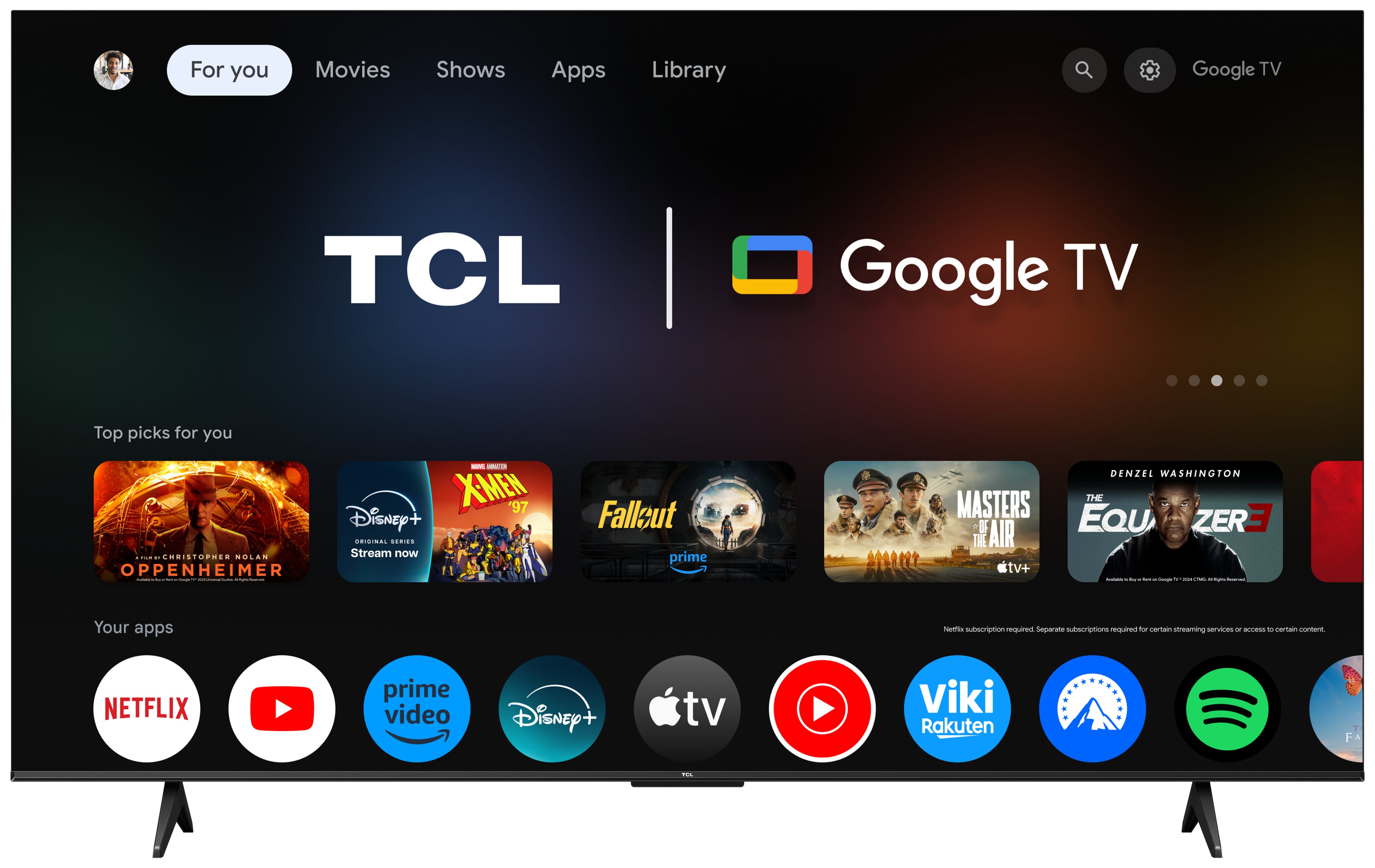 TV QLED 75" (189 cm) TCL 75T69C, 4K HDR, Direct LED, Google TV, Dolby Vision & Atmos, HDR10+, Game Master, VRR - Aço Escuro Aço escuro-7
