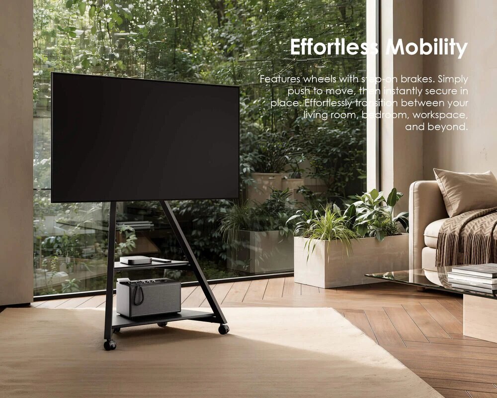 Suporte de Chão para Televisão Eiffel FT65 com Rodas Preto 5