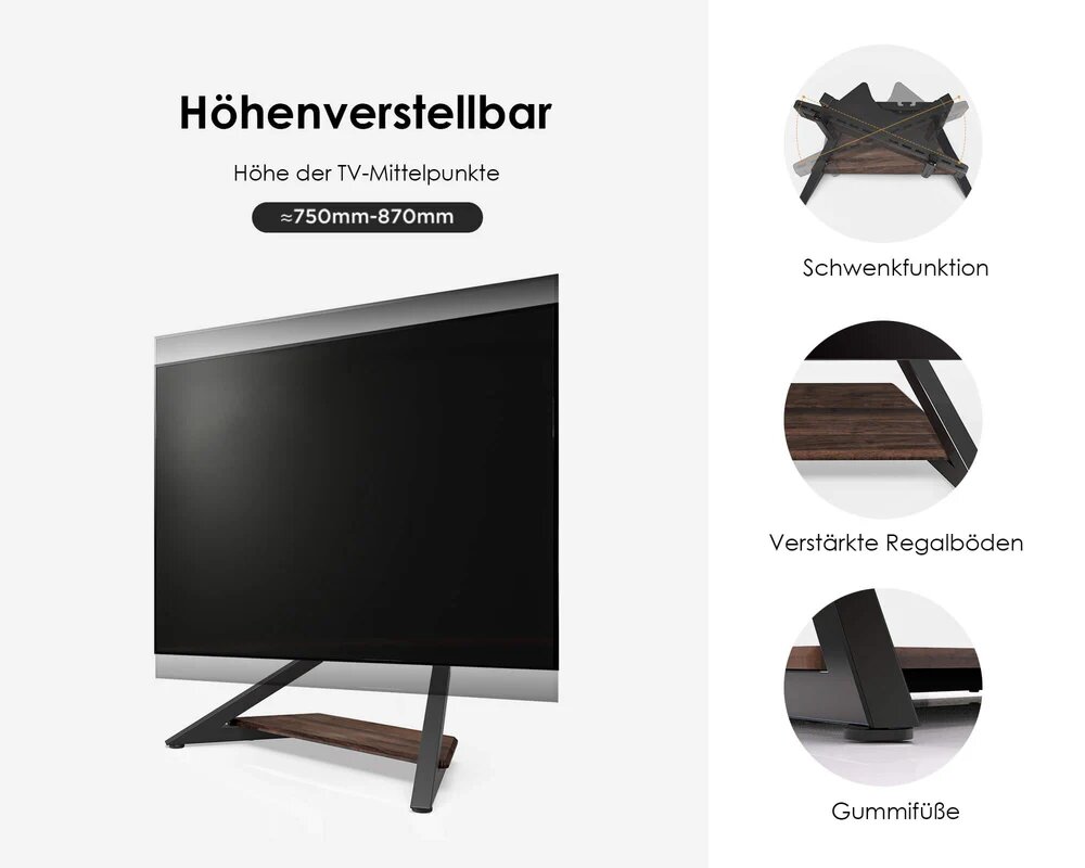 Suporte de mesa para televisão Eiffel V2 TT88 Nogueira 5