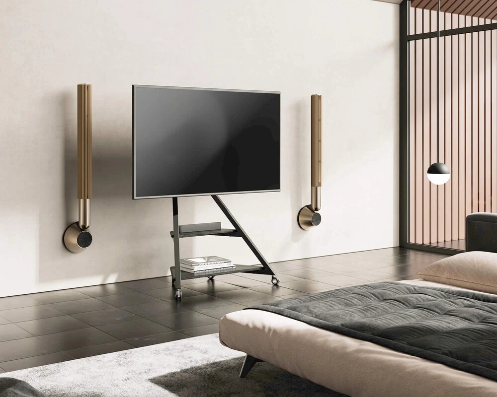 Suporte de Chão para Televisão Eiffel V2 FT88 com Rodas Preto 6