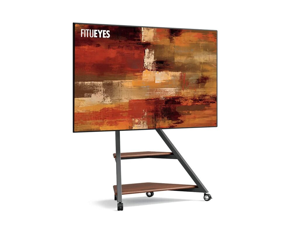 Suporte de Chão para TV Fitueyes Eiffel V2 FT88 com Rodas - Walnut Walnut-1