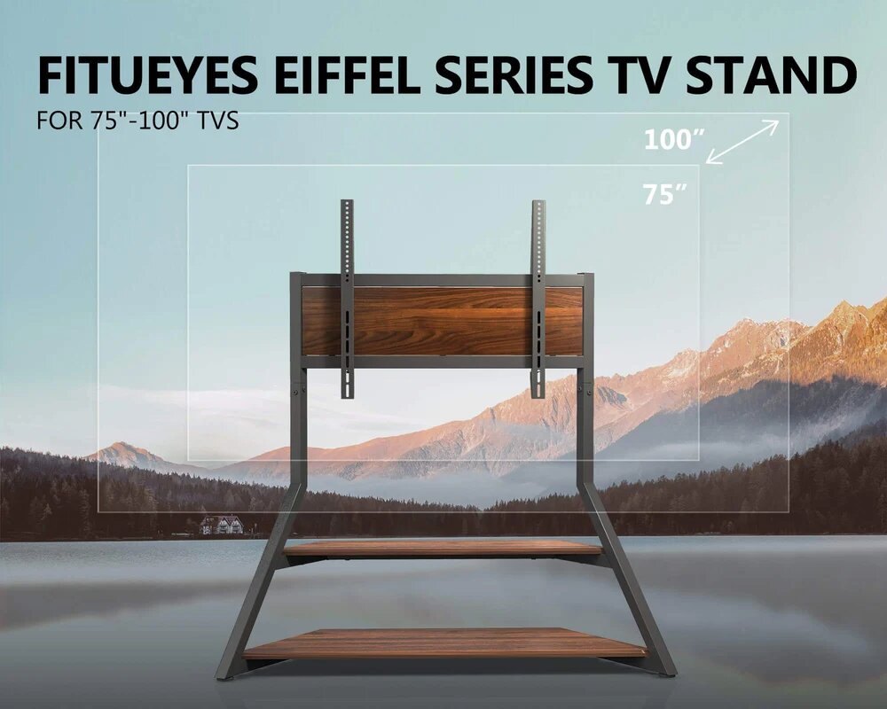 Suporte de chão para televisão Eiffel FT100 Nogueira 3