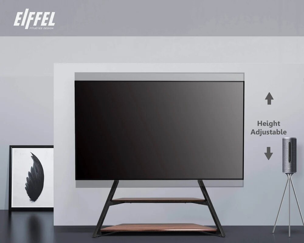 Suporte de chão para televisão Eiffel FT100 Nogueira 6