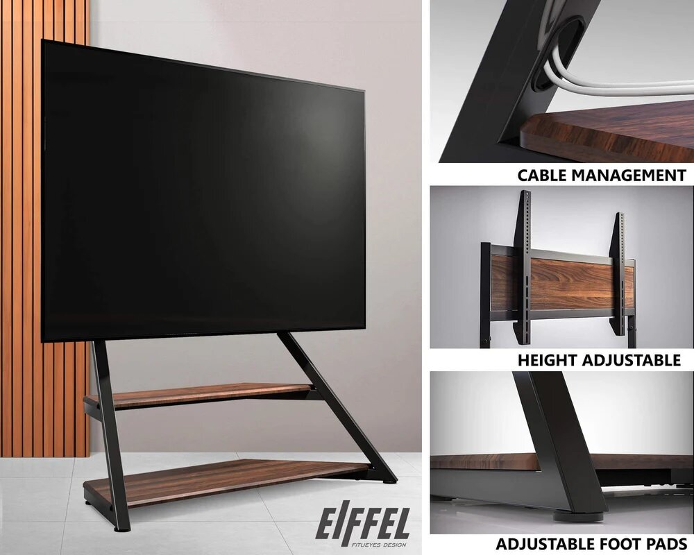 Suporte de chão para televisão Eiffel FT100 Nogueira 7