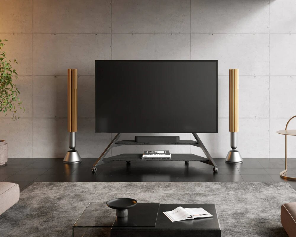 Suporte de Chão para Televisão Eiffel V2 FT100 com Rodas Preto 3
