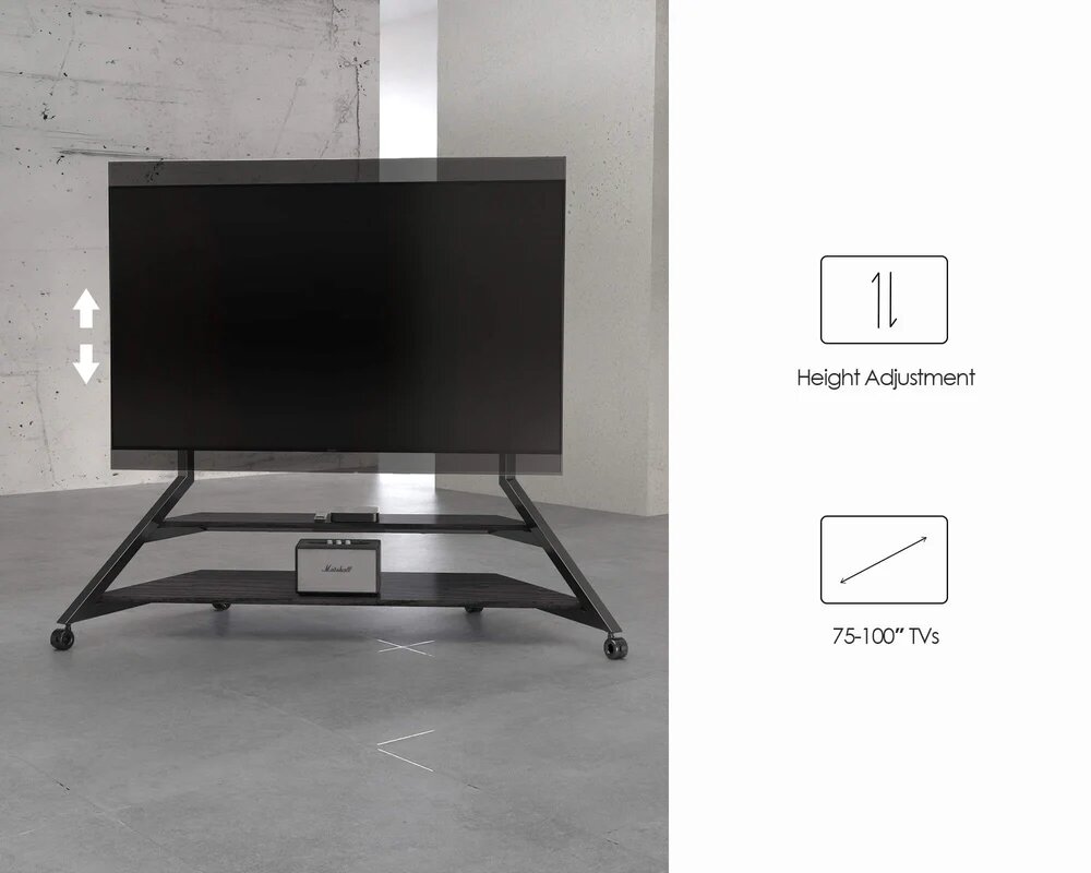 Suporte de Chão para Televisão Eiffel V2 FT100 com Rodas Preto 4