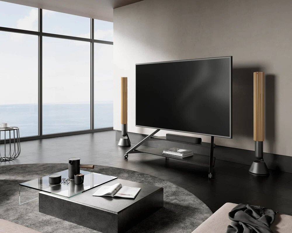 Suporte de Chão para Televisão Eiffel V2 FT100 com Rodas Preto 6