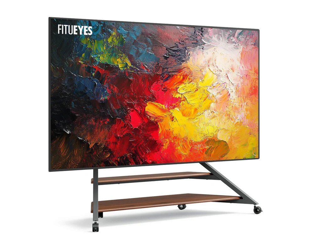 Suporte de Chão para TV Fitueyes Eiffel V2 FT100 com Rodas - Walnut Walnut-1