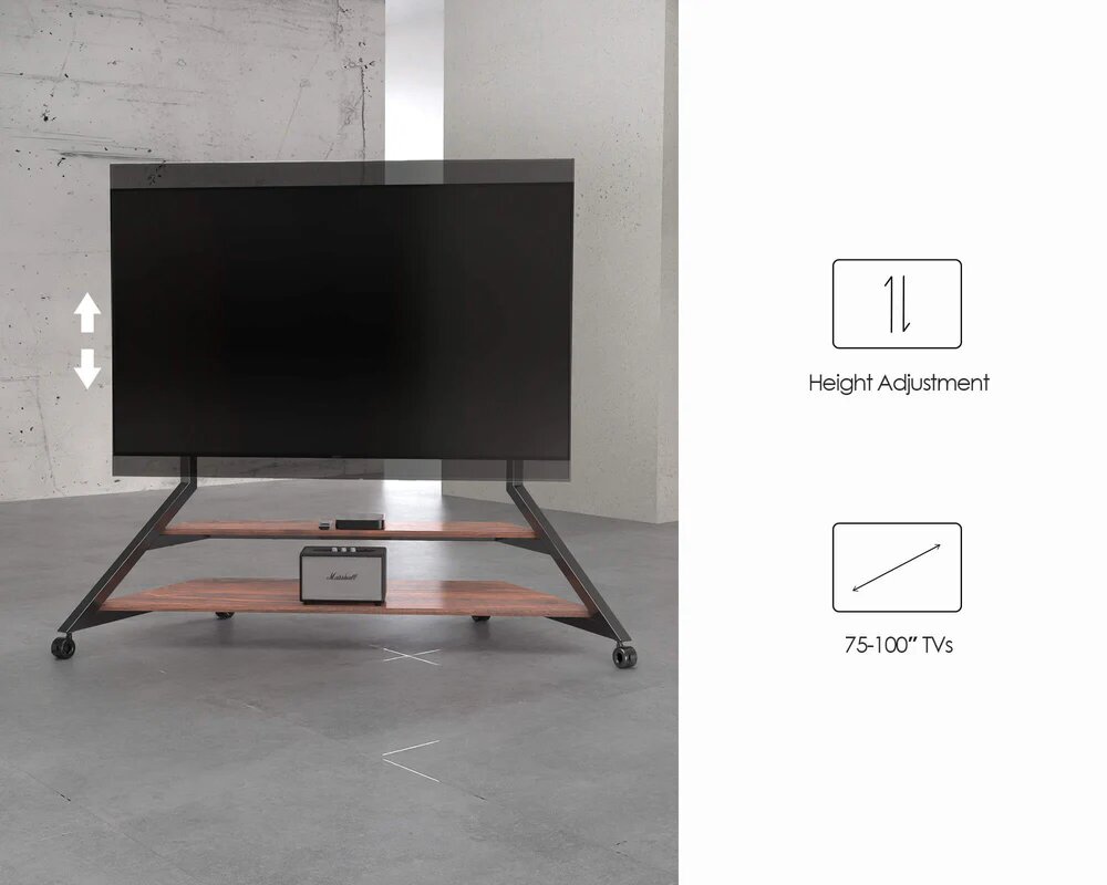 Suporte de Chão para TV Fitueyes Eiffel V2 FT100 com Rodas - Walnut Walnut-4