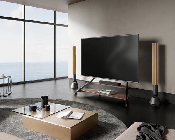 Suporte de Chão para TV Fitueyes Eiffel V2 FT100 com Rodas - Walnut Walnut-8