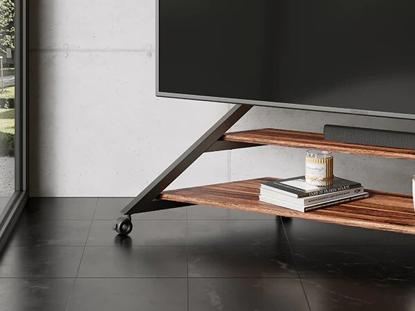 Suporte de Chão para TV Fitueyes Eiffel V2 FT100 com Rodas - Walnut Walnut-9
