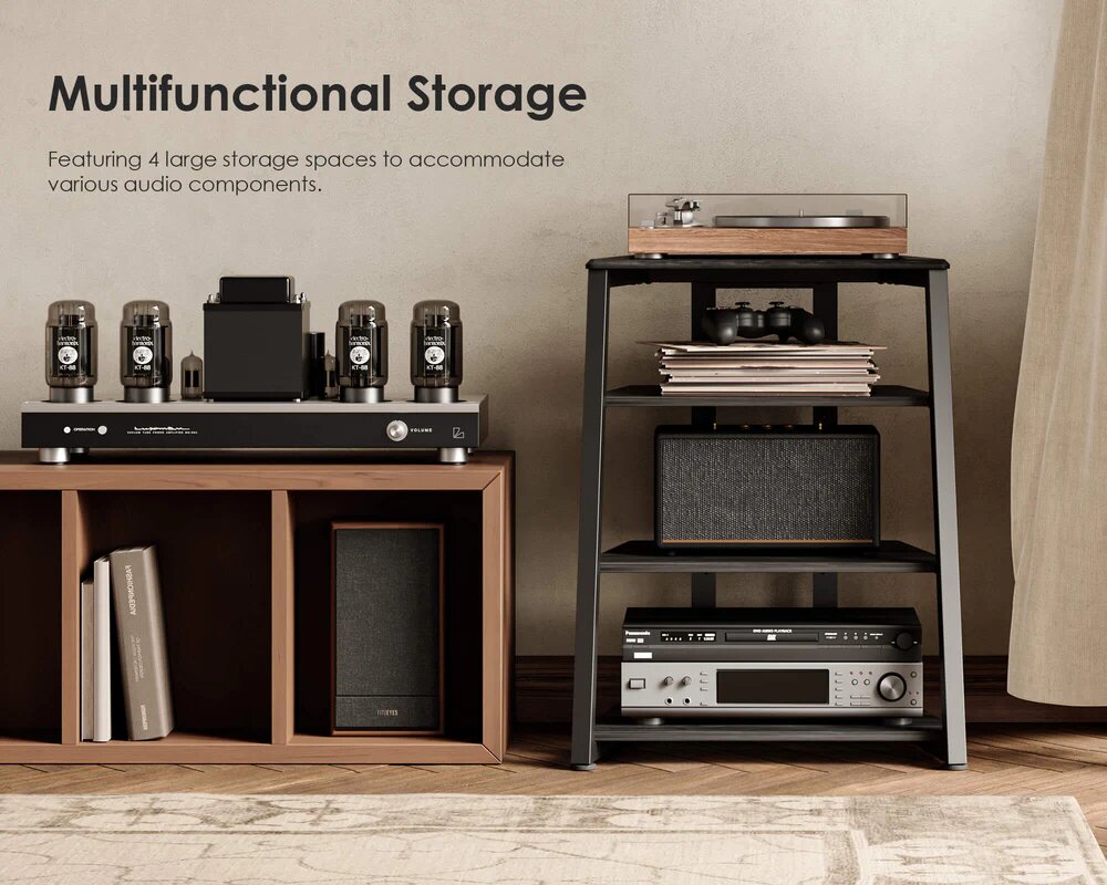 Rack Hi-Fi Fitueyes Eiffel AS07 - Preto Preto-4