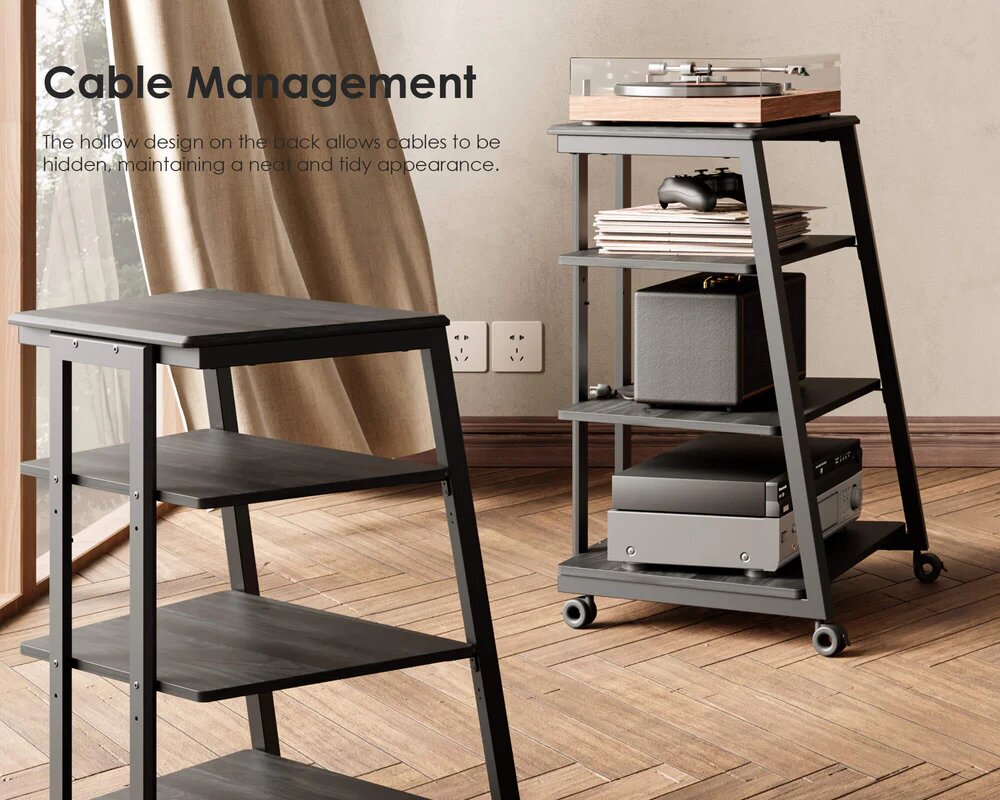 Rack Hi-Fi Fitueyes Eiffel AS07 - Preto Preto-5