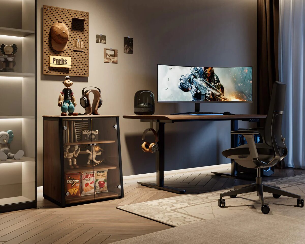 Rack Hi?Fi Fechado Fitueyes Eiffel V2 AS07 - Walnut Walnut-5