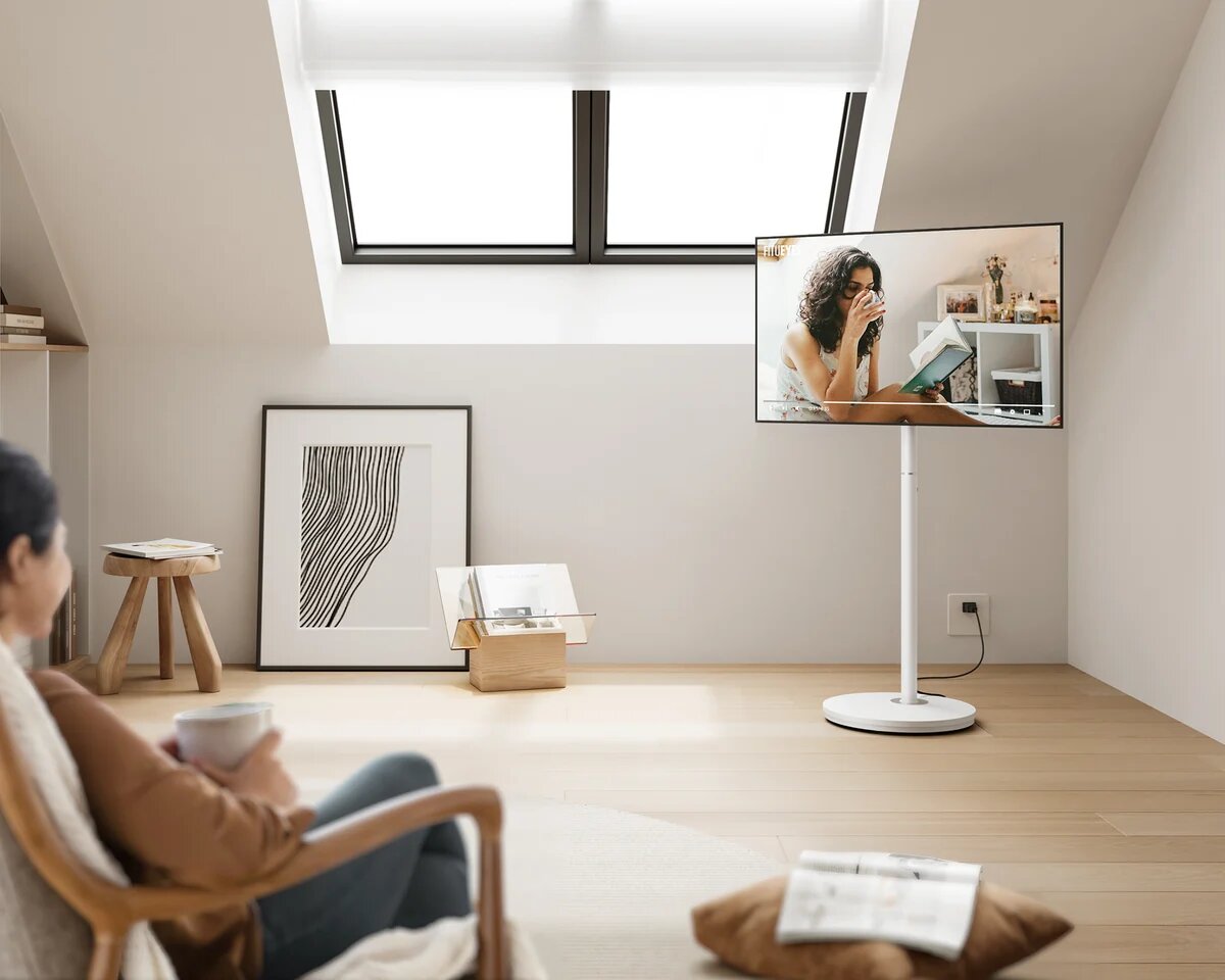 Suporte de Chão para TV Fitueyes Master V2 FT48 com Rodas - Branco Branco-3