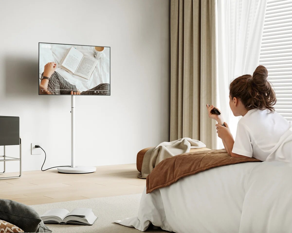 Suporte de Chão para TV Fitueyes Master V2 FT48 com Rodas - Branco Branco-4