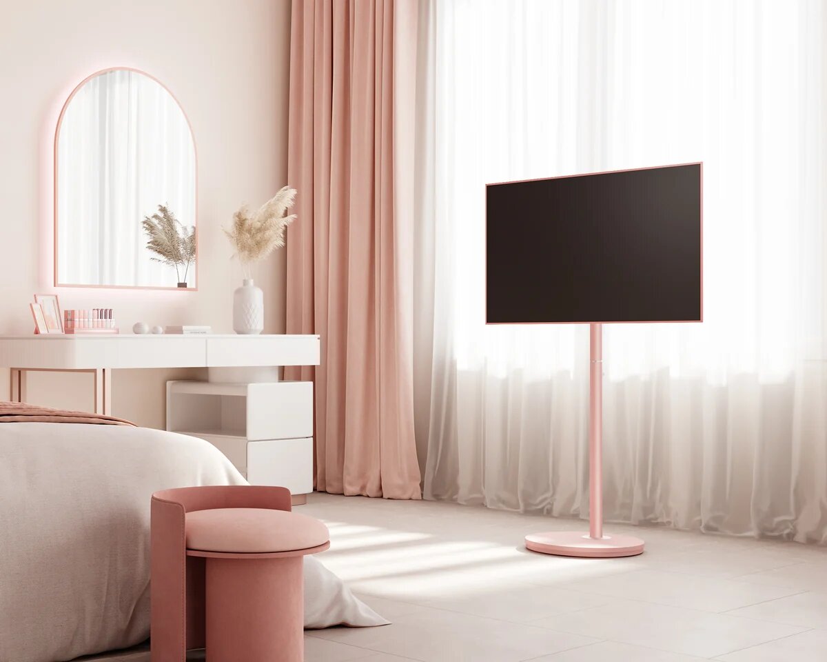 Suporte de Chão para TV Fitueyes Master V2 FT48  com Rodas - Pink Pink-3
