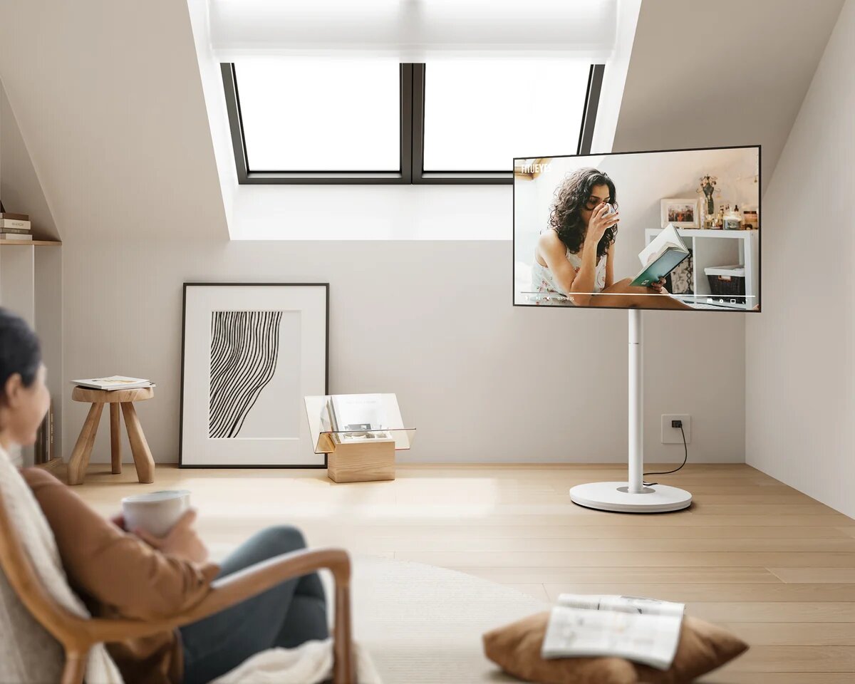 Suporte de Chão para TV Fitueyes Master V2 FT65 com Rodas - Branco Branco-3