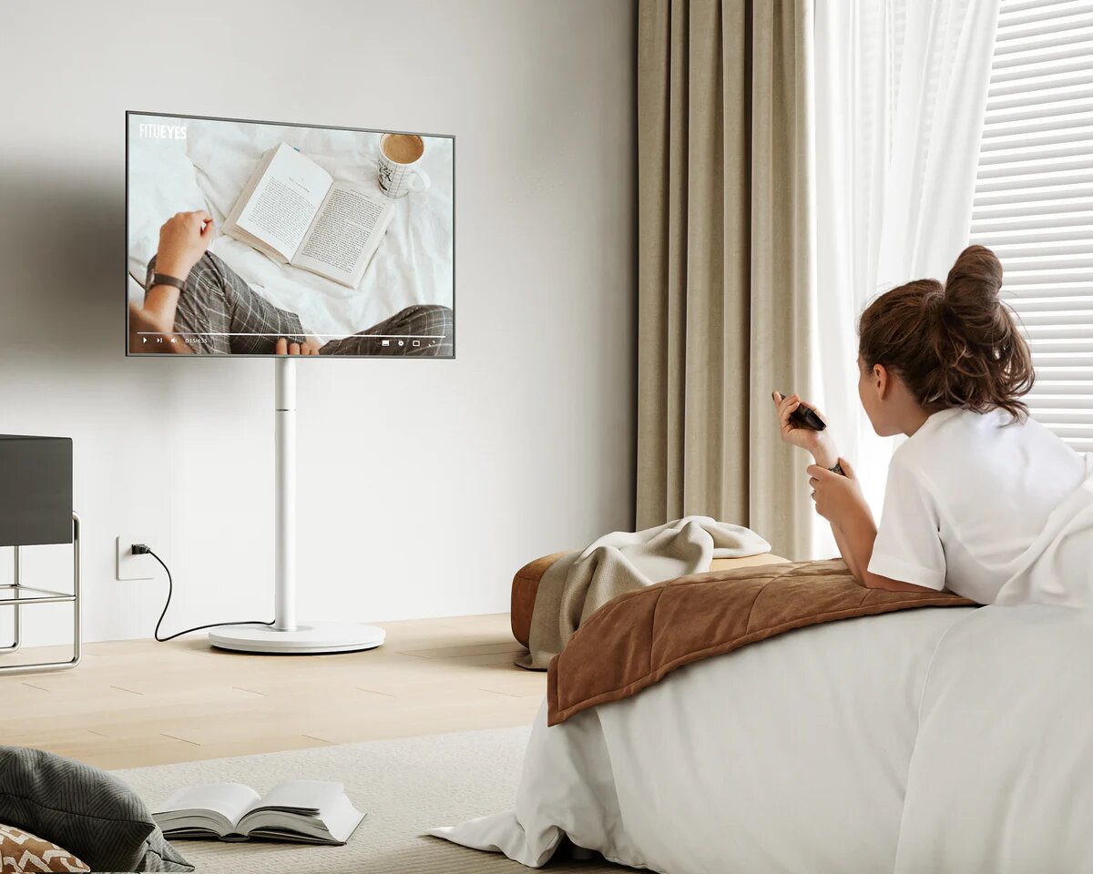 Suporte de Chão para TV Fitueyes Master V2 FT65 com Rodas - Branco Branco-4