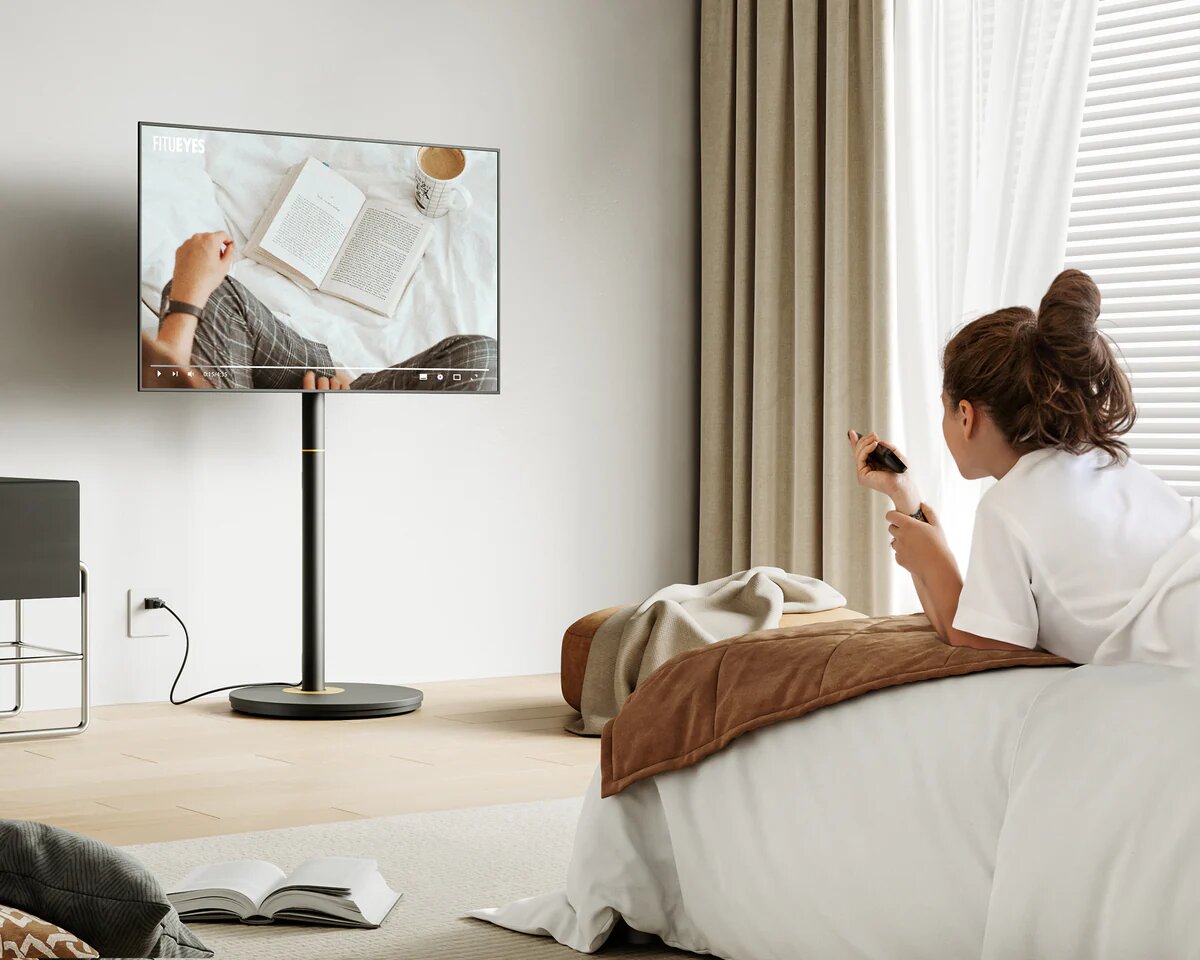 Suporte de Chão para TV Fitueyes Master V2 FT65 com Rodas - Preto Preto-4