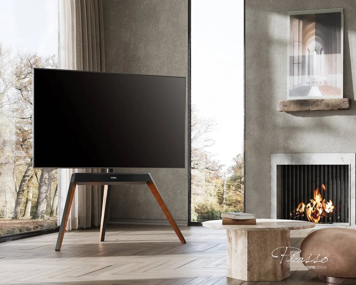 Suporte de Chão para TV Fitueyes Picasso FT78 - Walnut Walnut-2
