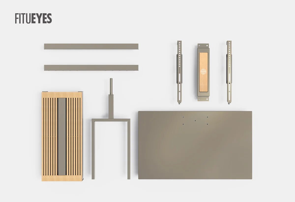 Suporte de Chão para TV Fitueyes Zen FT88 - Morandi Grey Grey-4