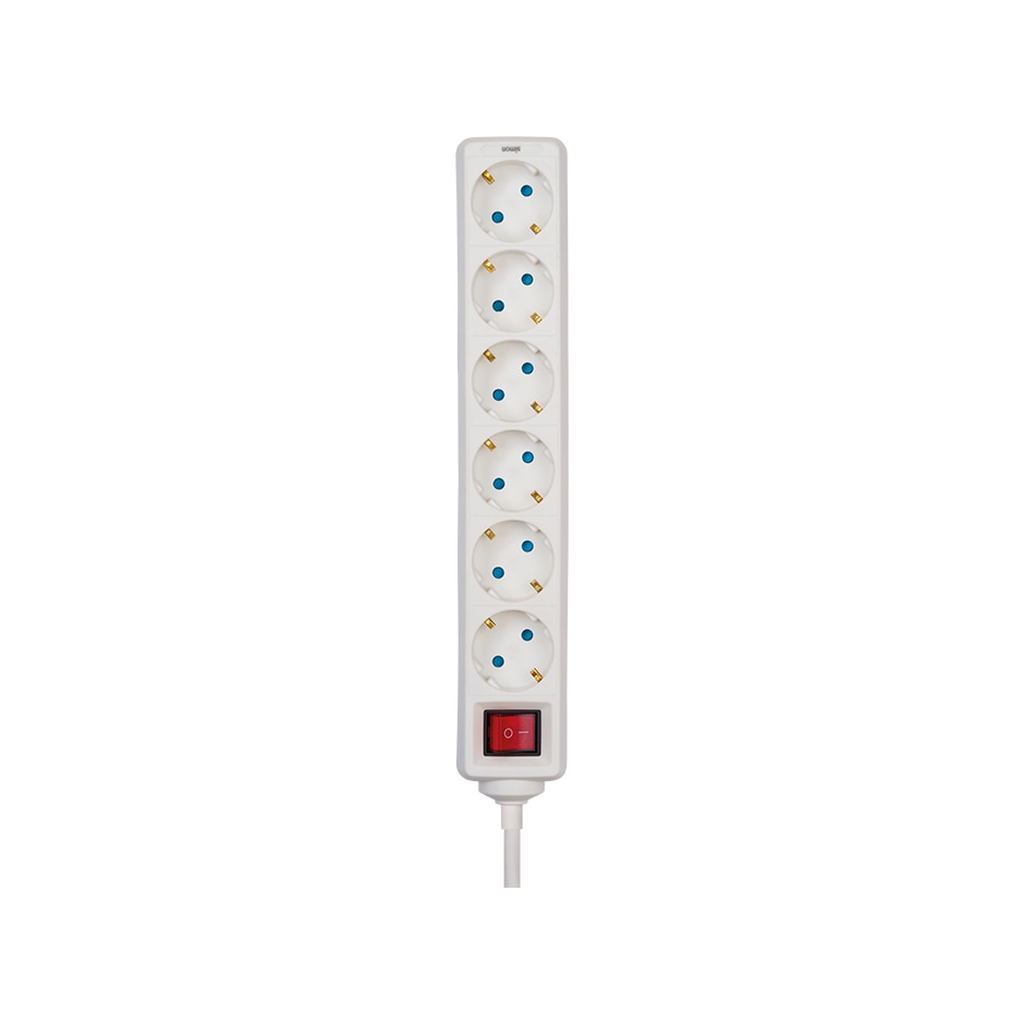 Imagem 0 de Extensão Elétrica com 6 Tomadas com Interruptor 3m - Branca