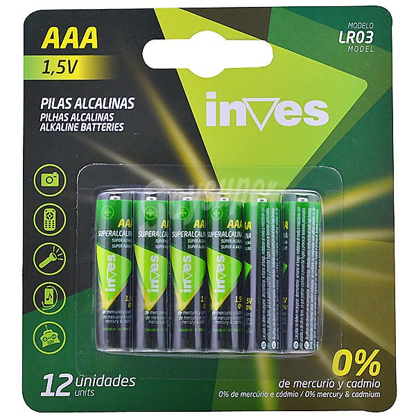 Imagem 0 de Pack de Pilhas LR03 AAA - 12 unidades