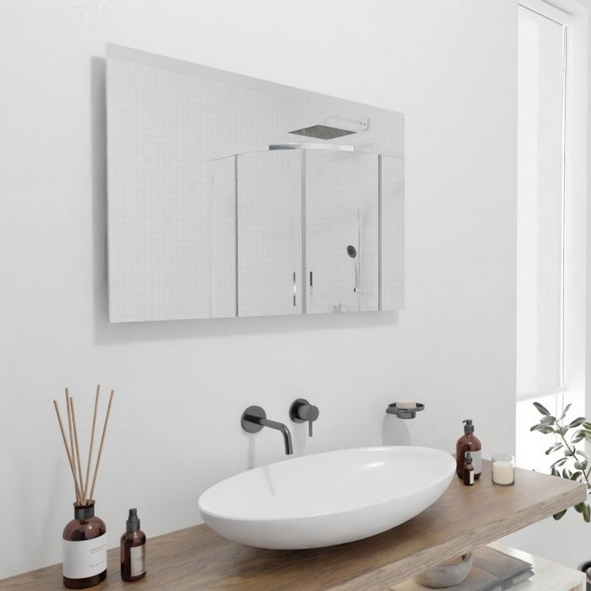 Painel Aquecedor Infravermelho Inteligente em Espelho 600 W - 60x100 cm Preto-2