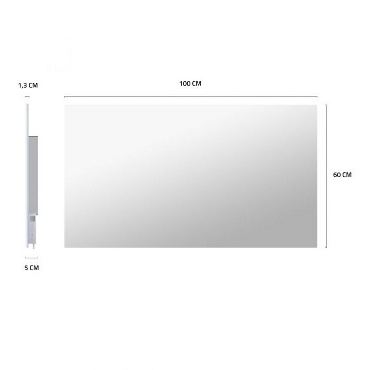 Painel Aquecedor Infravermelho Inteligente em Espelho 600 W - 60x100 cm Preto-3