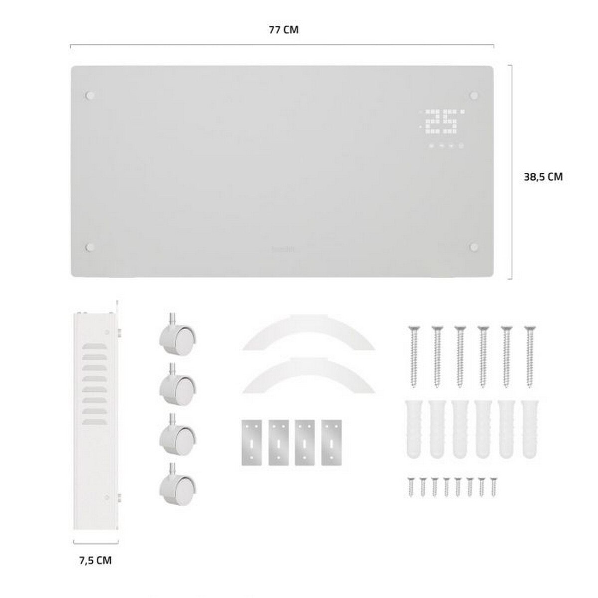 Aquecedor de Convenção Intel em Vidro 2000W - Branco 2