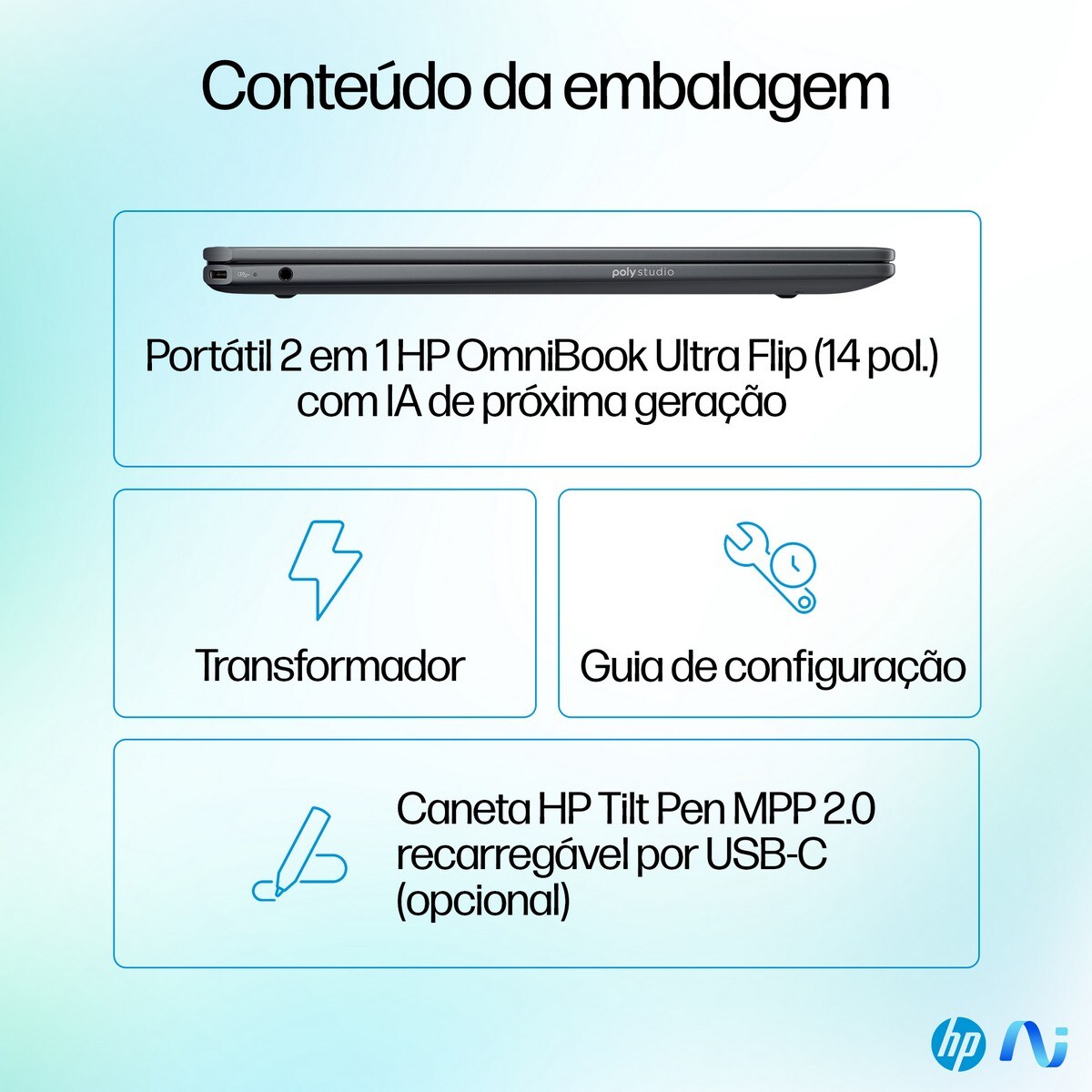 Computador Portátil HP OmniBook Ultra Flip 14-fh0006np, OLED 14", Intel® Core™ Ultra 5 226V, 16GB, 1TB SSD 13