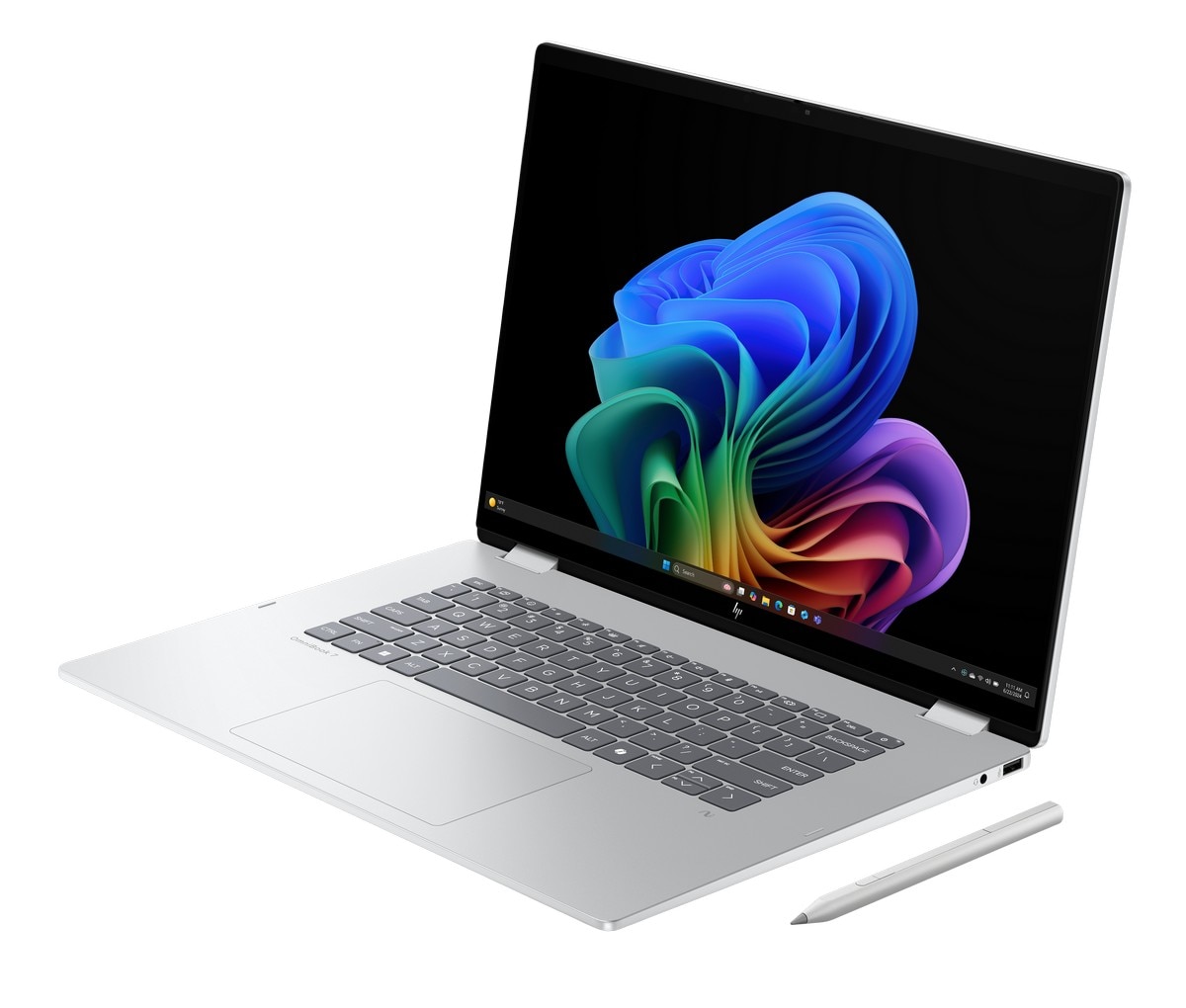 Computador Portátil 2 em 1 HP OmniBook X FlipNGAI 16-as0006np, Ultra 7-258V (8C), Intel Arc 140V GPU, RAM 32GB, 2 TB, Microsoft Modern - Prata Glaciar Prateado Glaciar-7