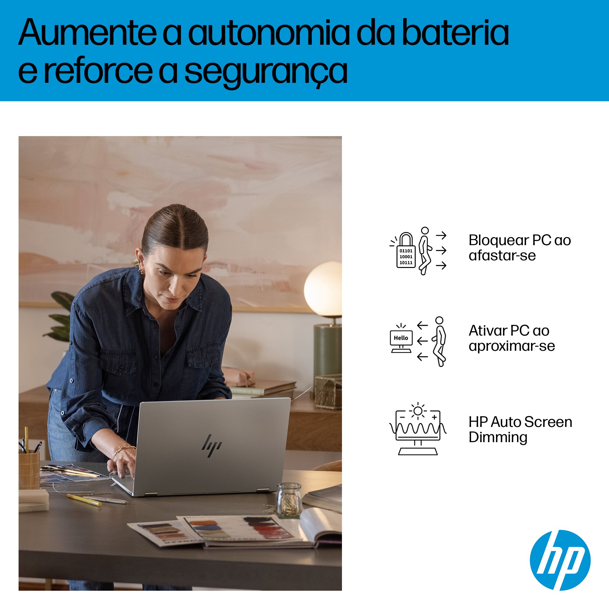 Computador Portátil 2 em 1 HP OmniBook X FlipNGAI 16-as0006np, Ultra 7-258V (8C), Intel Arc 140V GPU, RAM 32GB, 2 TB, com PEN, Microsoft Modern - Prata Glaciar Prateado Glaciar-9