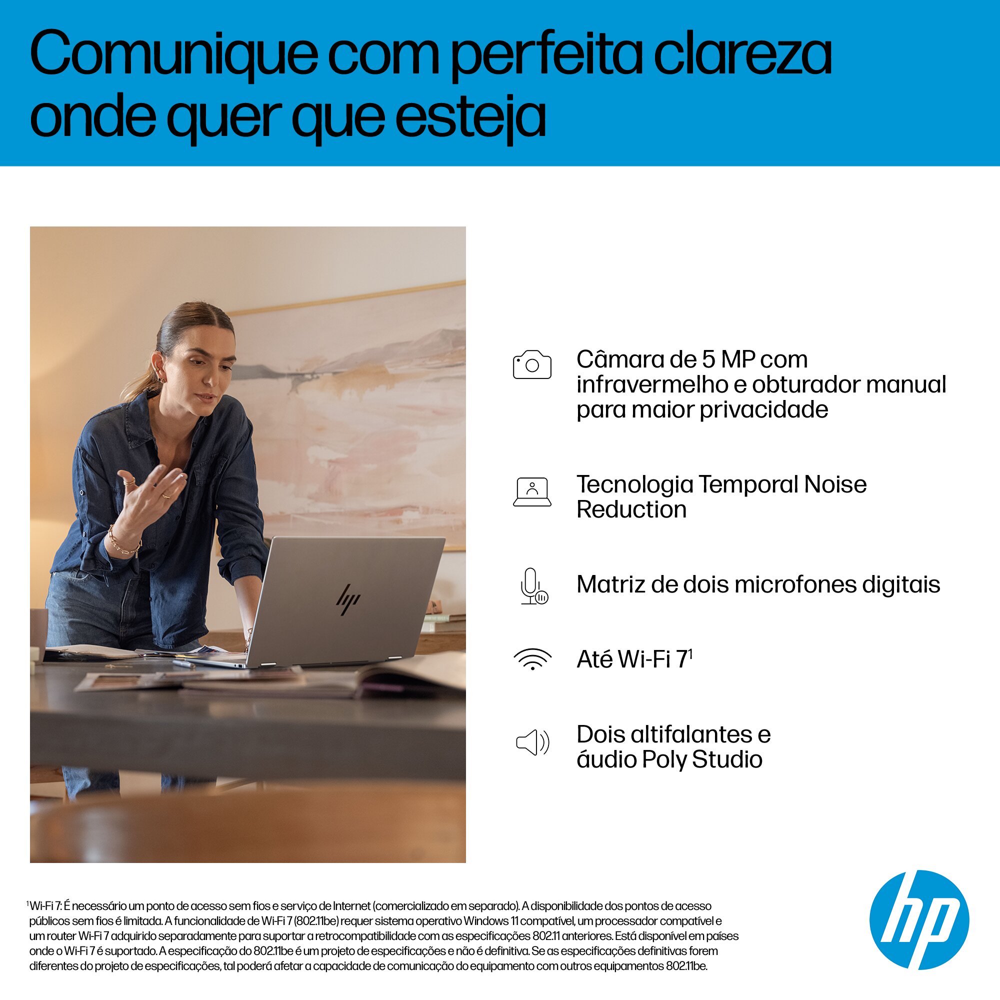 Computador Portátil 2 em 1 HP OmniBook X FlipNGAI 16-as0006np, Ultra 7-258V (8C), Intel Arc 140V GPU, RAM 32GB, 2 TB, com PEN, Microsoft Modern - Prata Glaciar Prateado Glaciar-11