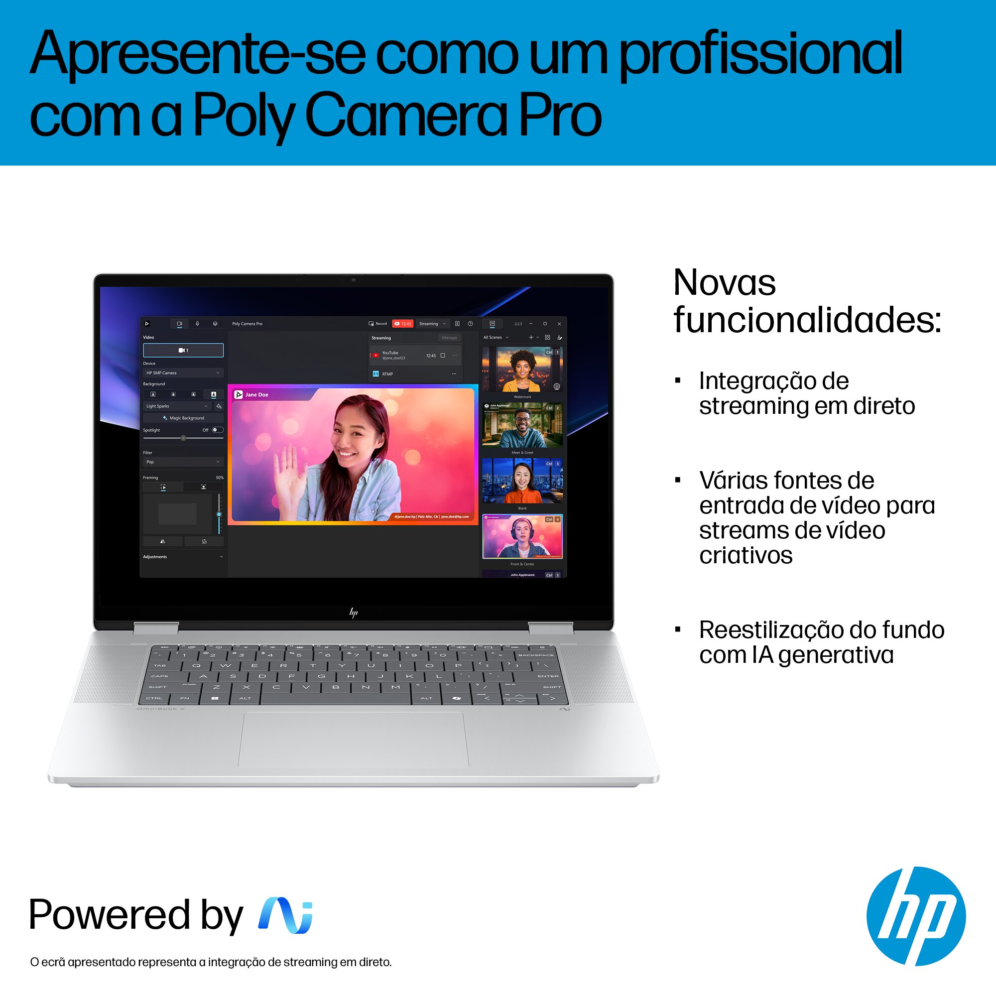 Computador Portátil 2 em 1 HP OmniBook X FlipNGAI 16-as0006np, Ultra 7-258V (8C), Intel Arc 140V GPU, RAM 32GB, 2 TB, com PEN, Microsoft Modern - Prata Glaciar Prateado Glaciar-15