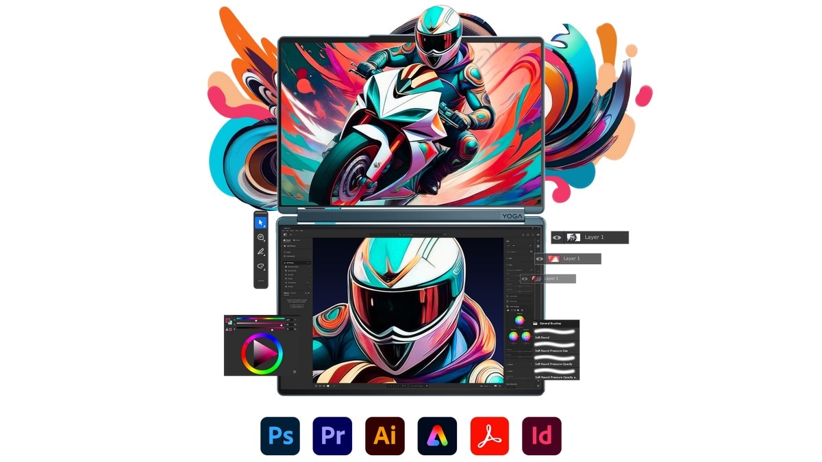 Computador Portátil Lenovo Yoga Book 9 14IAH10-058 2x 14" Touch Ultra 7 255H, RAM 32GB, SSD 1TB, Intel Graphics, W11 Home Azul + Teclado + Rato + Pen 9
