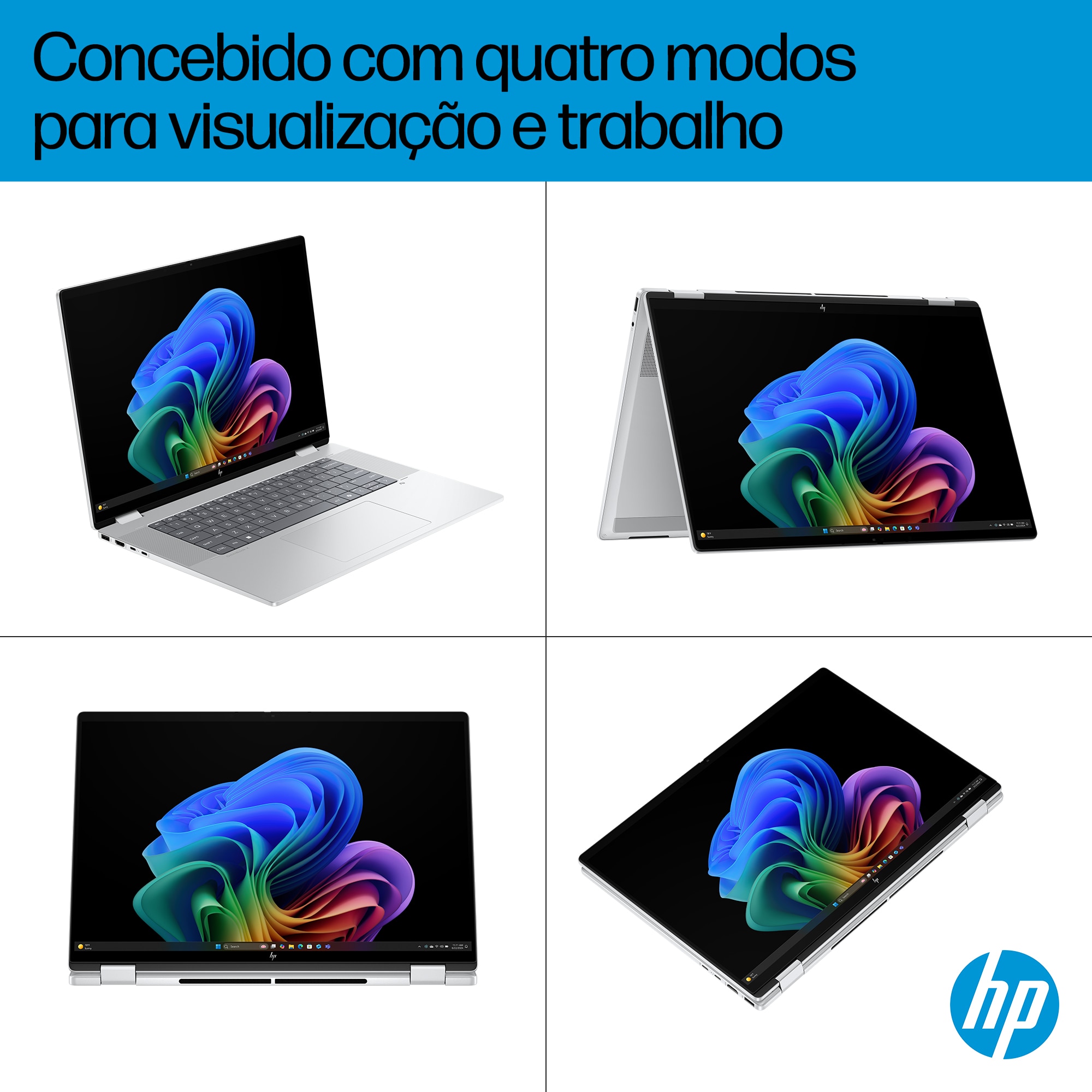 Computador Portátil HP OmniBook X FlipNGAI Flip 2-in-1 Laptop Next Gen AI 16-as0003np Copilot+ PC Intel Core Ultra 7 256V 40,6 cm (16") Ecrã Táctil 2K 16GB LPDDR5x-SDRAM 1TB SSD Wi-Fi7 (802.11be) W11H Silver-8