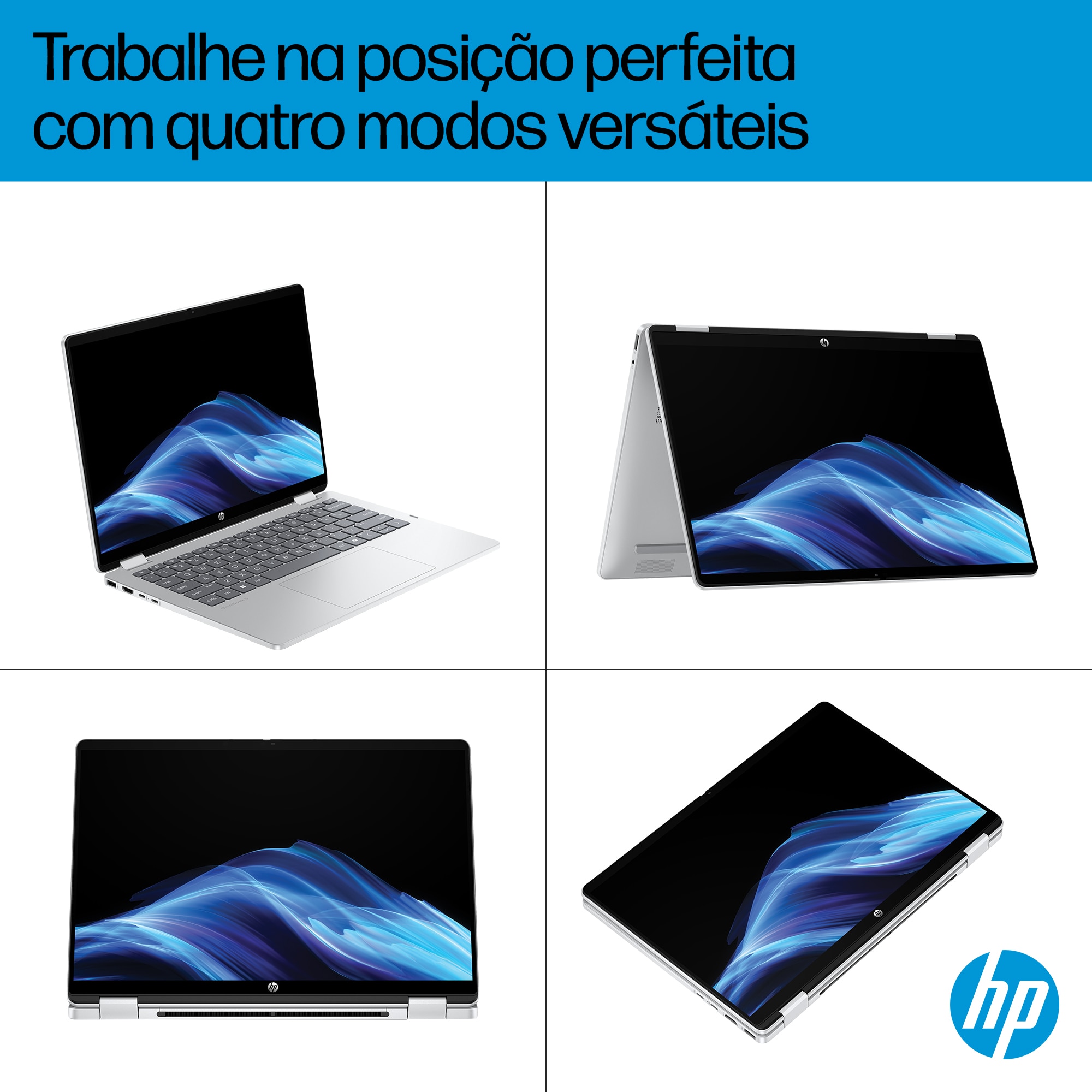 Computador Portátil HP 2 em 1 Omnibook 5 FLIP 14-fp0034np, Core 5-120U (10C), 16GB RAM + 1TB Silver-2