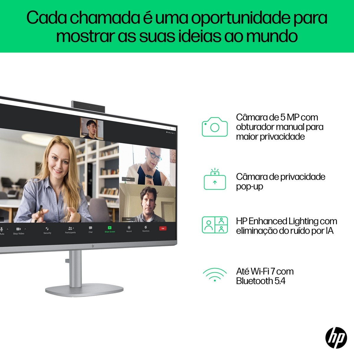 Computador All-in-One HP OmniStudio X 32-c0000np (AV6B2EA) Intel® Core™ Ultra 7 155H, Windows 11 Home, 1TB SSD, 32 GB DDR5 - Prata Meteoro Prata-6