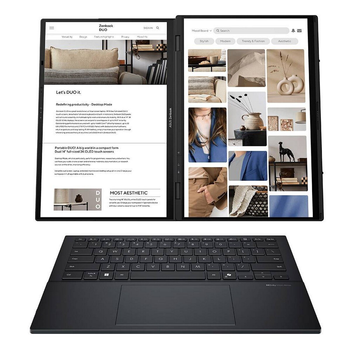 Computador Portátil Asus Zenbook Duo OLED 14" UX8406CA-U93AOHDCP1 Intel Core Ultra 9 285H 16-Core, RAM 32 GB, 1 TB, Windows 11 Home - Inkwell Gray 4