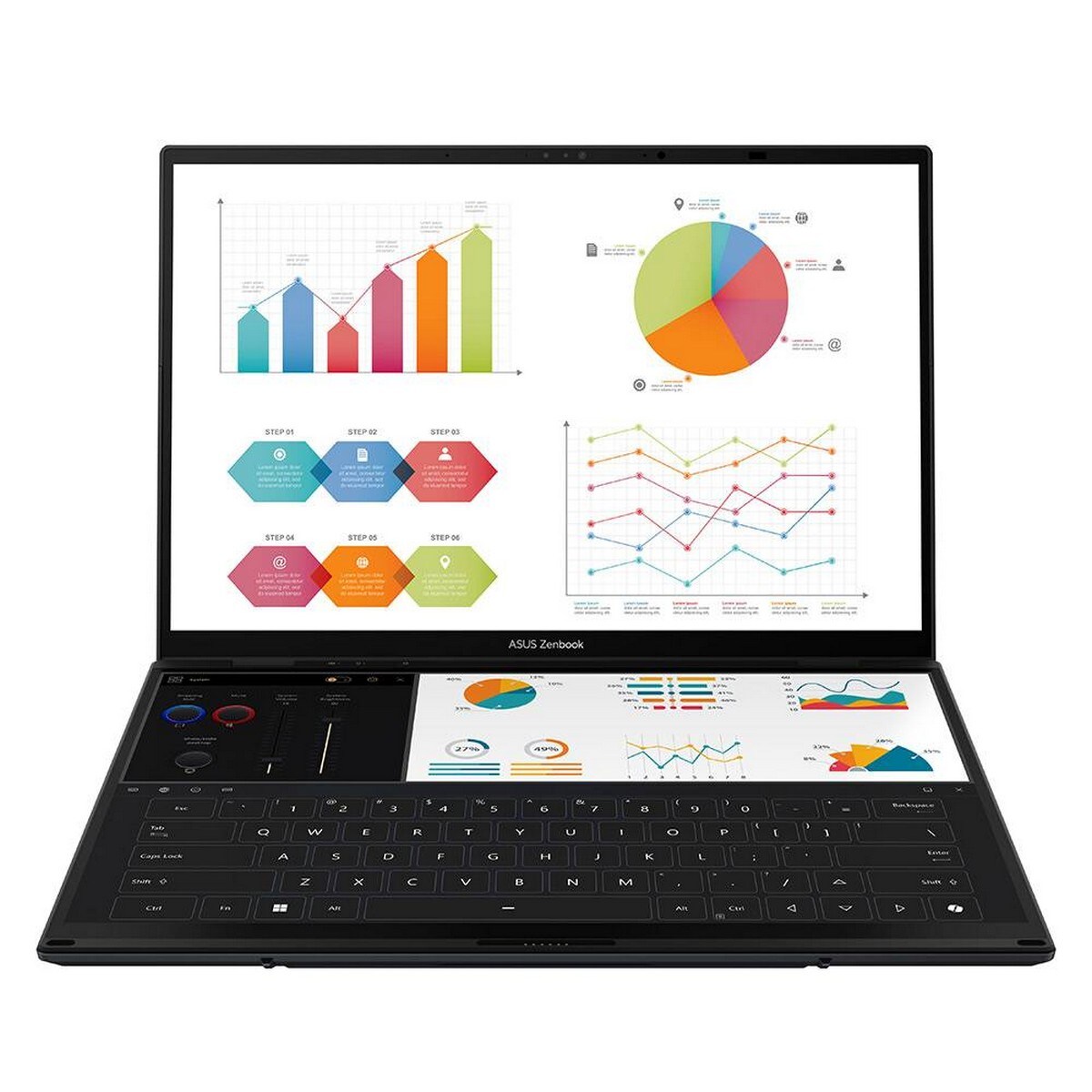 Computador Portátil Asus Zenbook Duo OLED 14" UX8406CA-U93AOHDCP1 Intel Core Ultra 9 285H 16-Core, RAM 32 GB, 1 TB, Windows 11 Home - Inkwell Gray 7