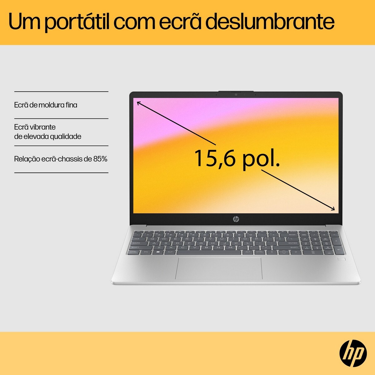 Computador Portátil HP Laptop 15-fc0094np, Windows 11 Home, 15.6", AMD Ryzen™ 5, 16GB RAM, 512GB SSD, FHD - Prateado Natural 6