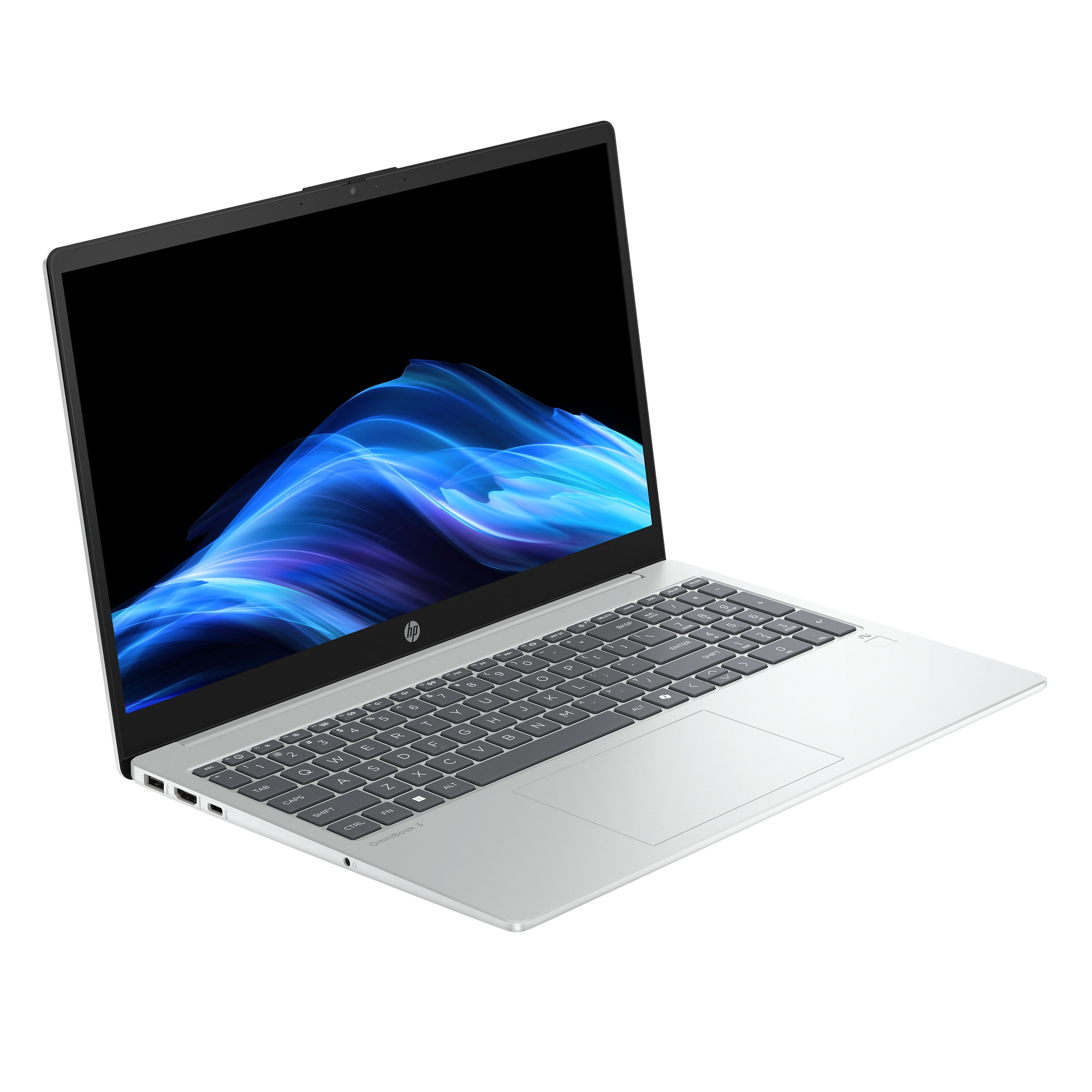 Computador Portátil HP OmniBook 3 Laptop Next Gen AI 15-fn0008np Copilot+ PC AMD Ryzen AI 5 330 Computador portátil 39,6 cm (15.6") Full HD 16 GB DDR5-SDRAM 1 TB SSD Wi-Fi 6 (802.11ax) Windows 11 Home Prateado Glaciar-2