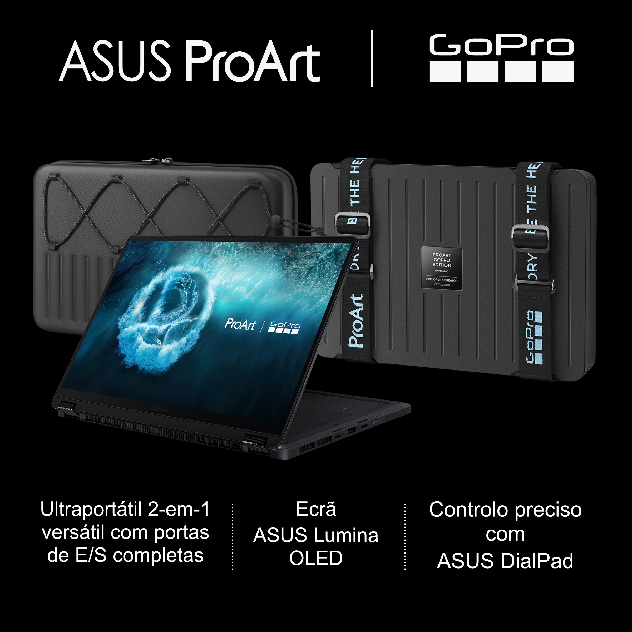 Computador Portátil ProArt GoPro Edition (PX13 | HN7306) Copilot+ PC HN7306EAC (13.3'' OLED 3K - AMD Ryzen AI MAX+ 395 - 128GB RAM - 2TB SSD - AMD Radeon 8060S) Preto-2