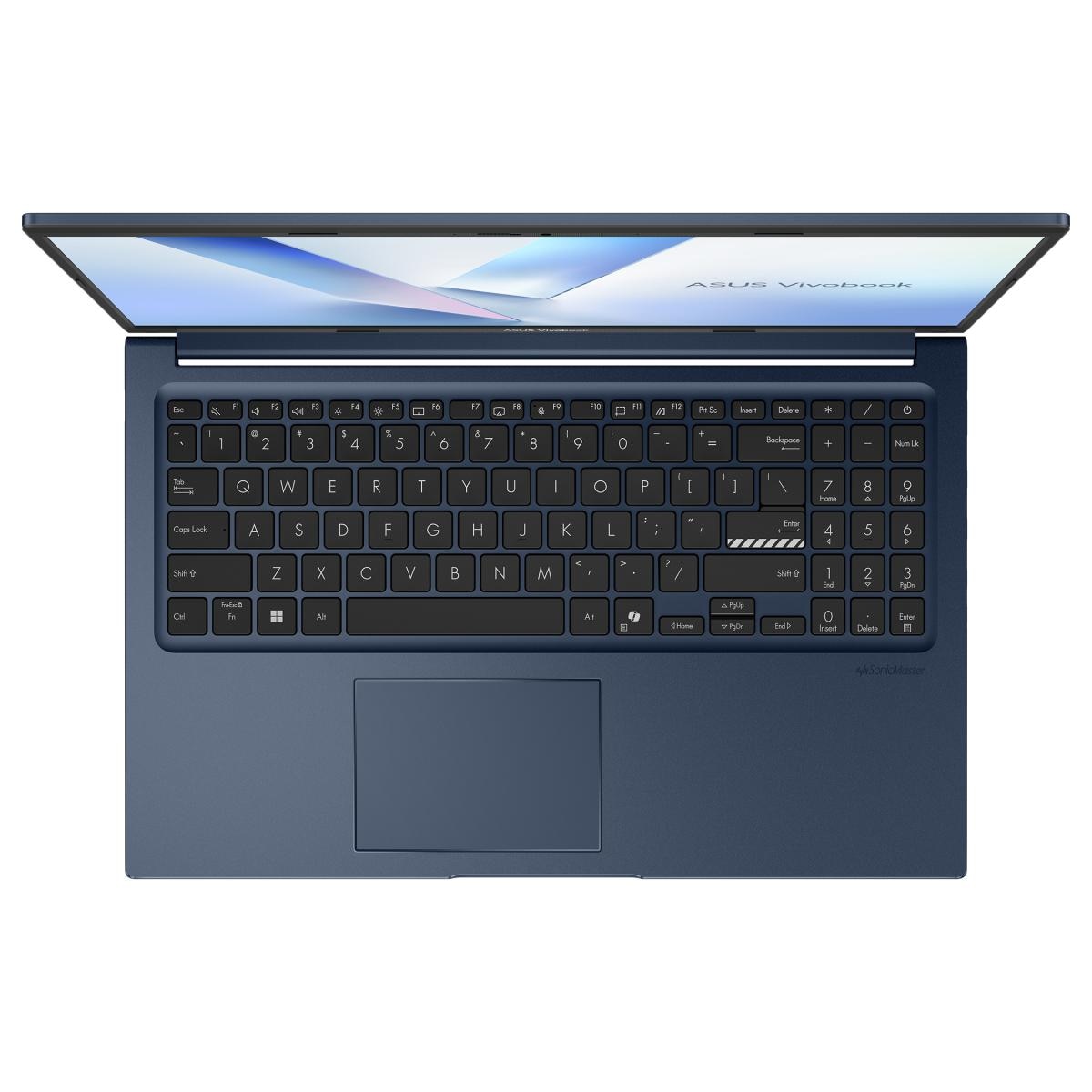 Computador Portátil Vivobook Asus 15,6" (39,6 cm) 15 F1504MA-C73CLHDAB01Full HD 16GB DDR5-SDRAM 512GB SSD Wi-Fi 6 (802.11ax) Intel Core 7 350 Windows 11 Home QWERTY Português - Azul Azul-4
