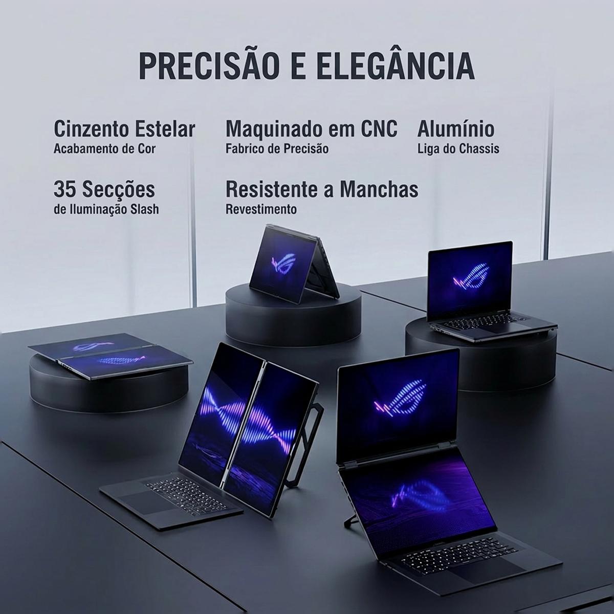 Computador Portátil Asus ROG 16"(40,6cm) Zephyrus Duo GX651AR-U93AOT57CB1 IntelCore Ultra 9 386H Híbrido (2em1) Ecrã tátil 3K 32GB LPDDR5x-SDRAM 1TB SSD NVIDIAGeForce RTX5070 Ti Wi-Fi7 (802.11be) W11H Cinzento-3