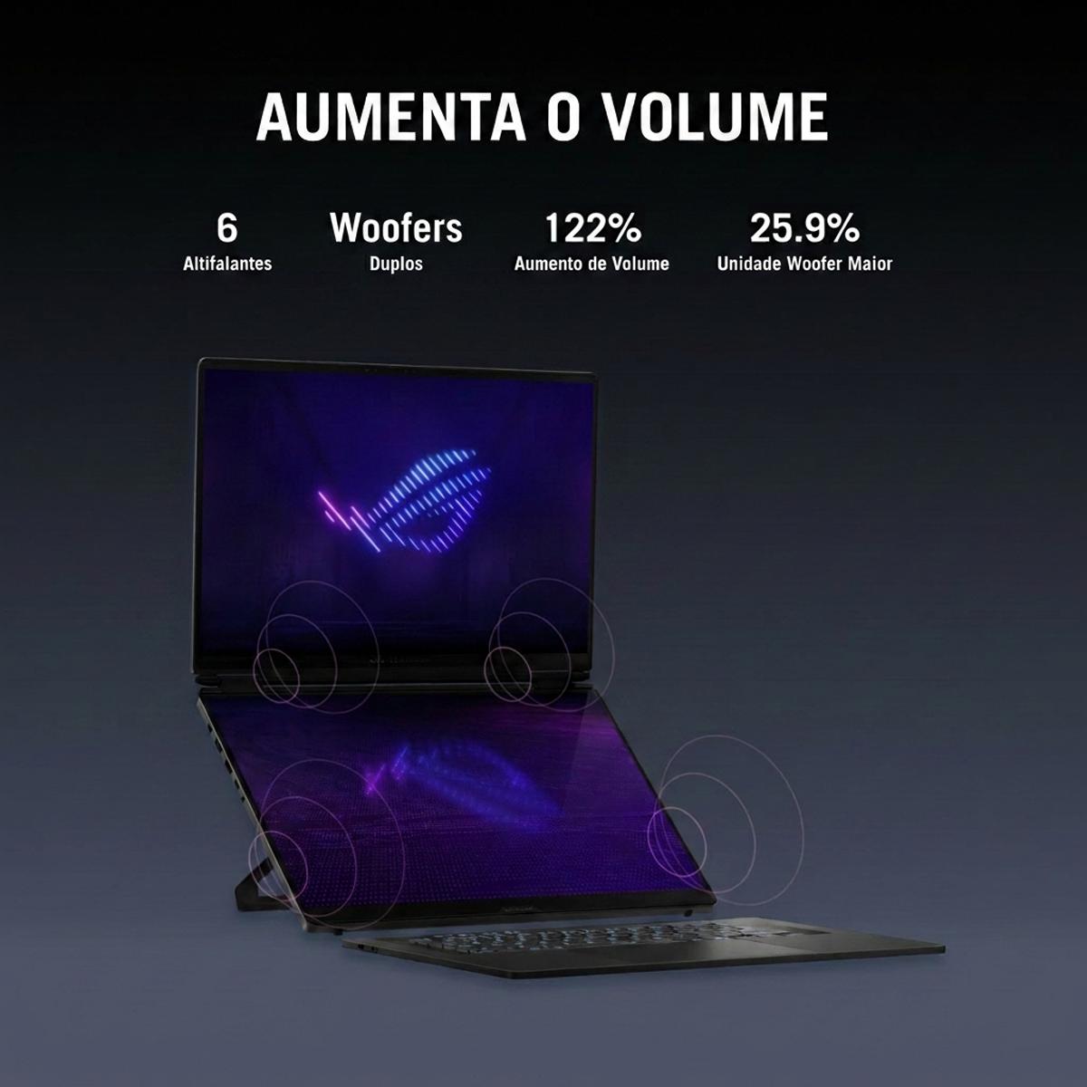 Computador Portátil Asus ROG 16"(40,6cm) Zephyrus Duo GX651AR-U93AOT57CB1 IntelCore Ultra 9 386H Híbrido (2em1) Ecrã tátil 3K 32GB LPDDR5x-SDRAM 1TB SSD NVIDIAGeForce RTX5070 Ti Wi-Fi7 (802.11be) W11H Cinzento-4