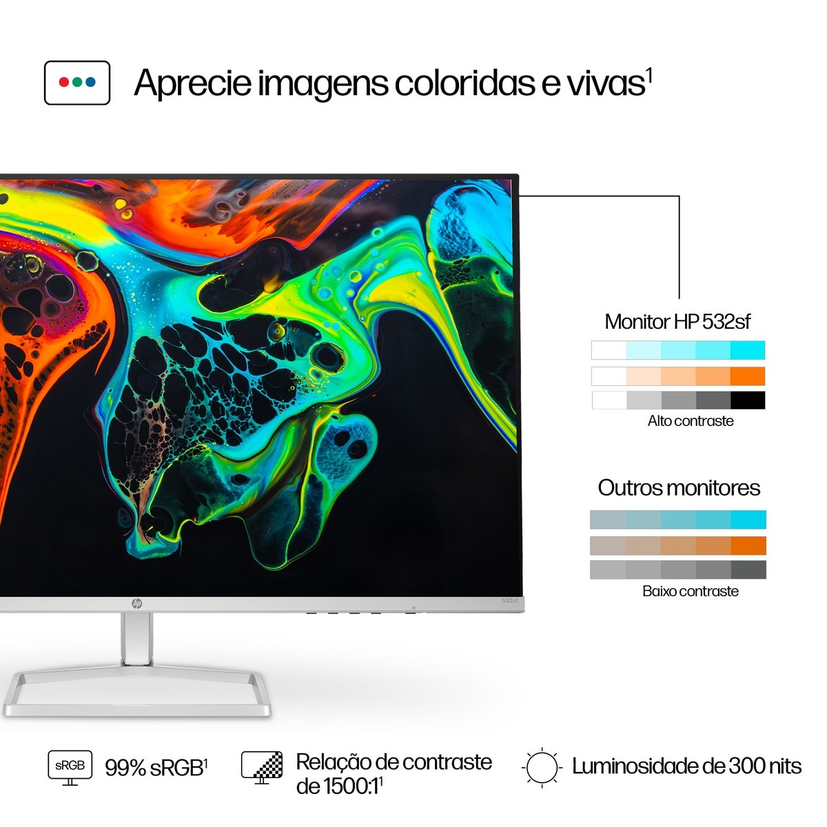 Monitor FHD HP Série 5 de 31,5" 532sf (94F50E9) Preto-4