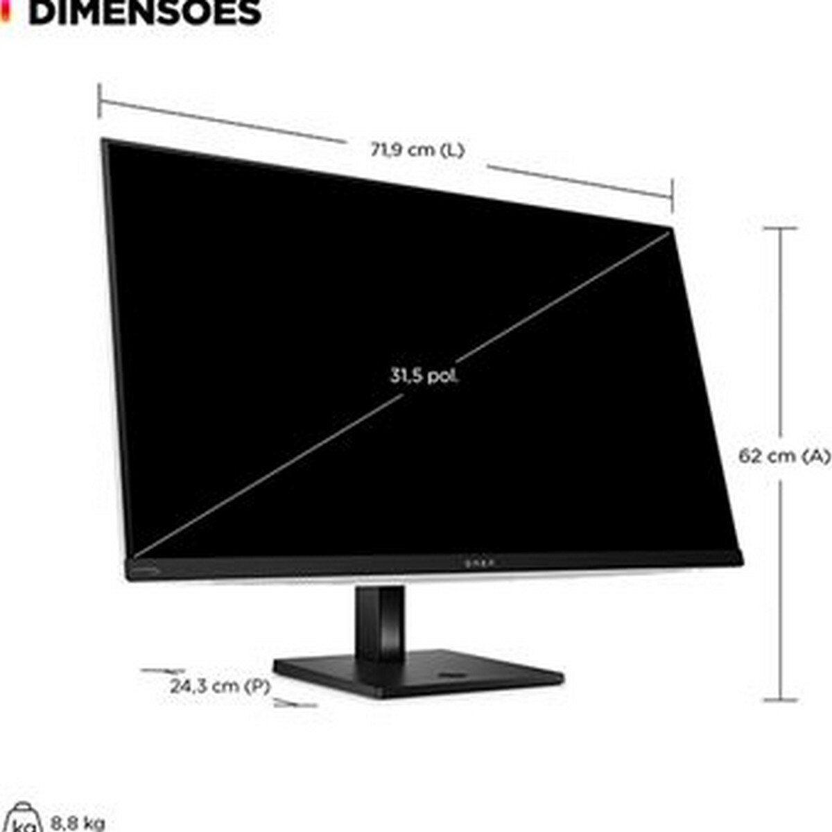 Monitor Gaming HP Omen Transcend 31.5", 4K - Preto Branco / Preto-2
